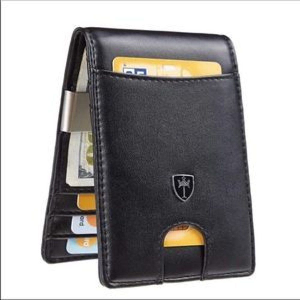 Leather Wallet with Money Clip Credit Card Holder​ - Picture 3 of 9